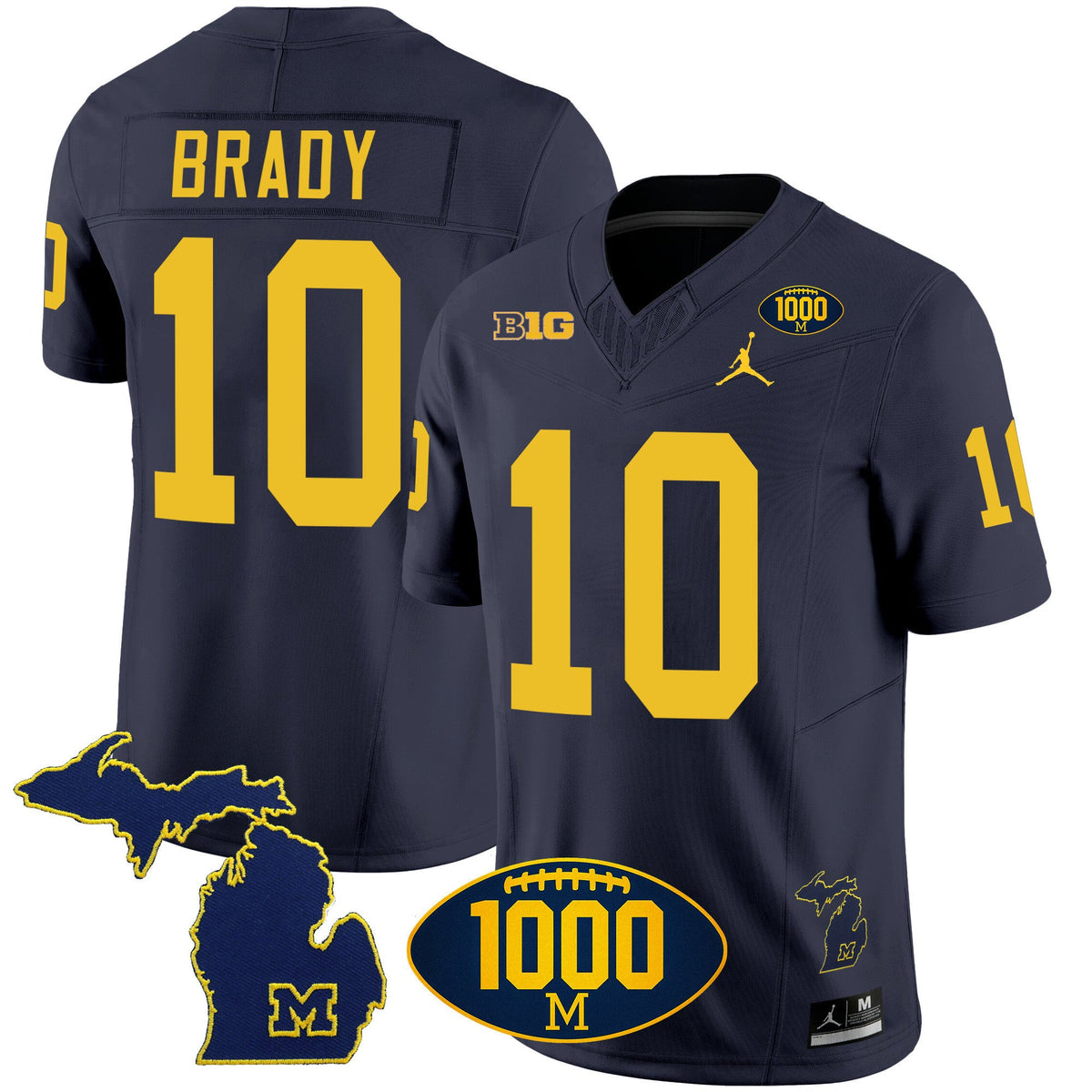 Men's Michigan Wolverines 1000 Wins Patch Vapor Jersey V3 - All Stitched - image 11