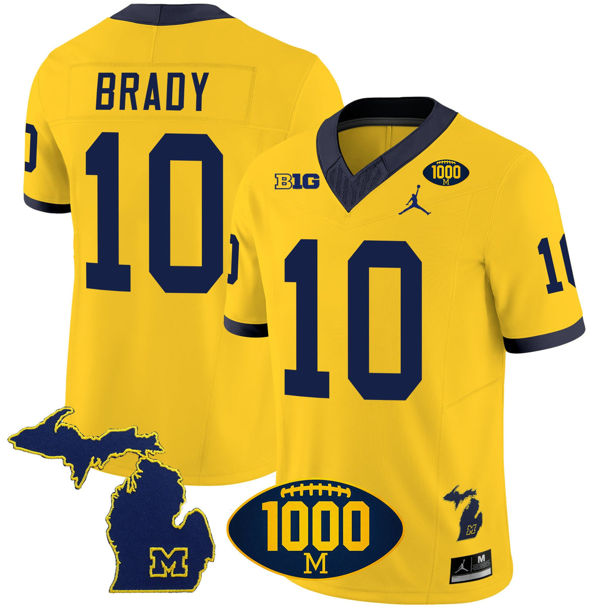 Men's Michigan Wolverines 1000 Wins Patch Vapor Jersey V3 - All Stitched - image 17