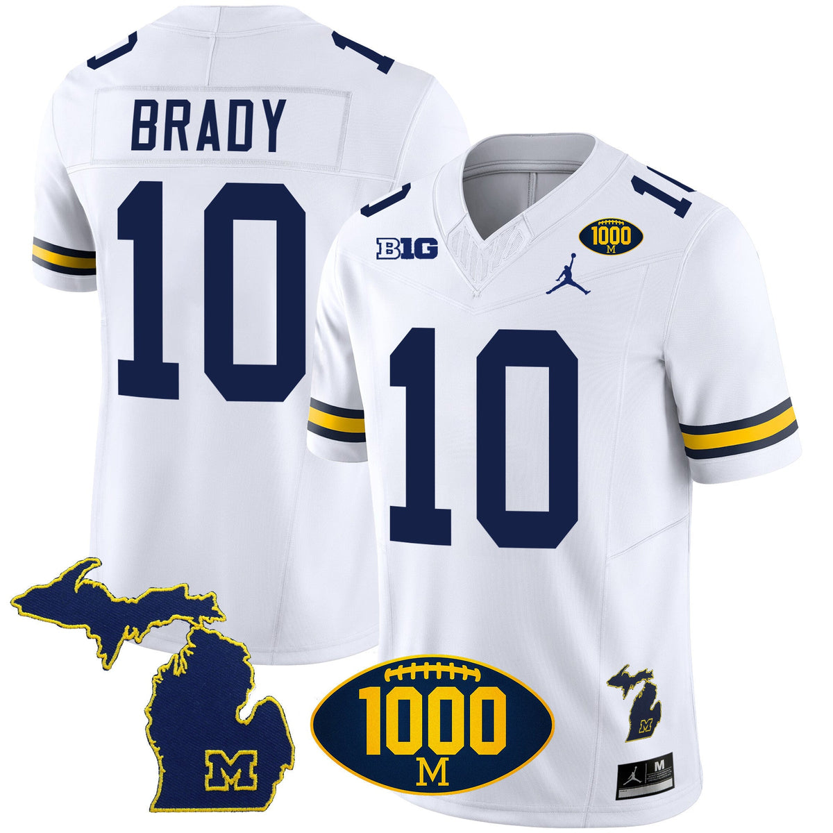 Men's Michigan Wolverines 1000 Wins Patch Vapor Jersey V3 - All Stitched - image 23