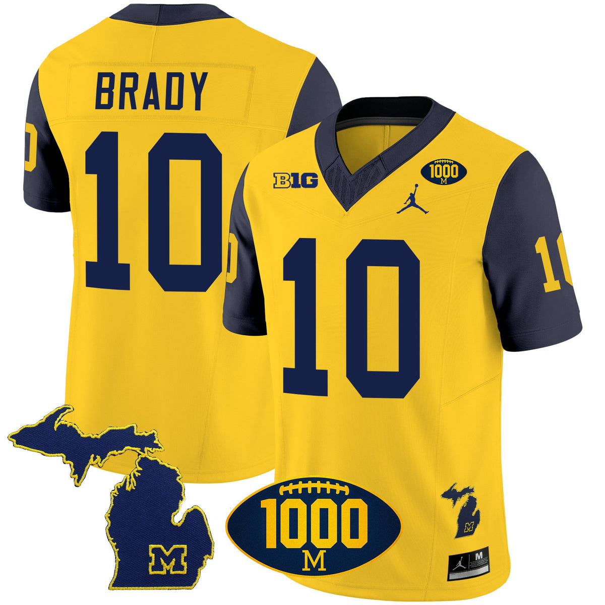 Men's Michigan Wolverines 1000 Wins Patch Vapor Jersey V3 - All Stitched - image 29