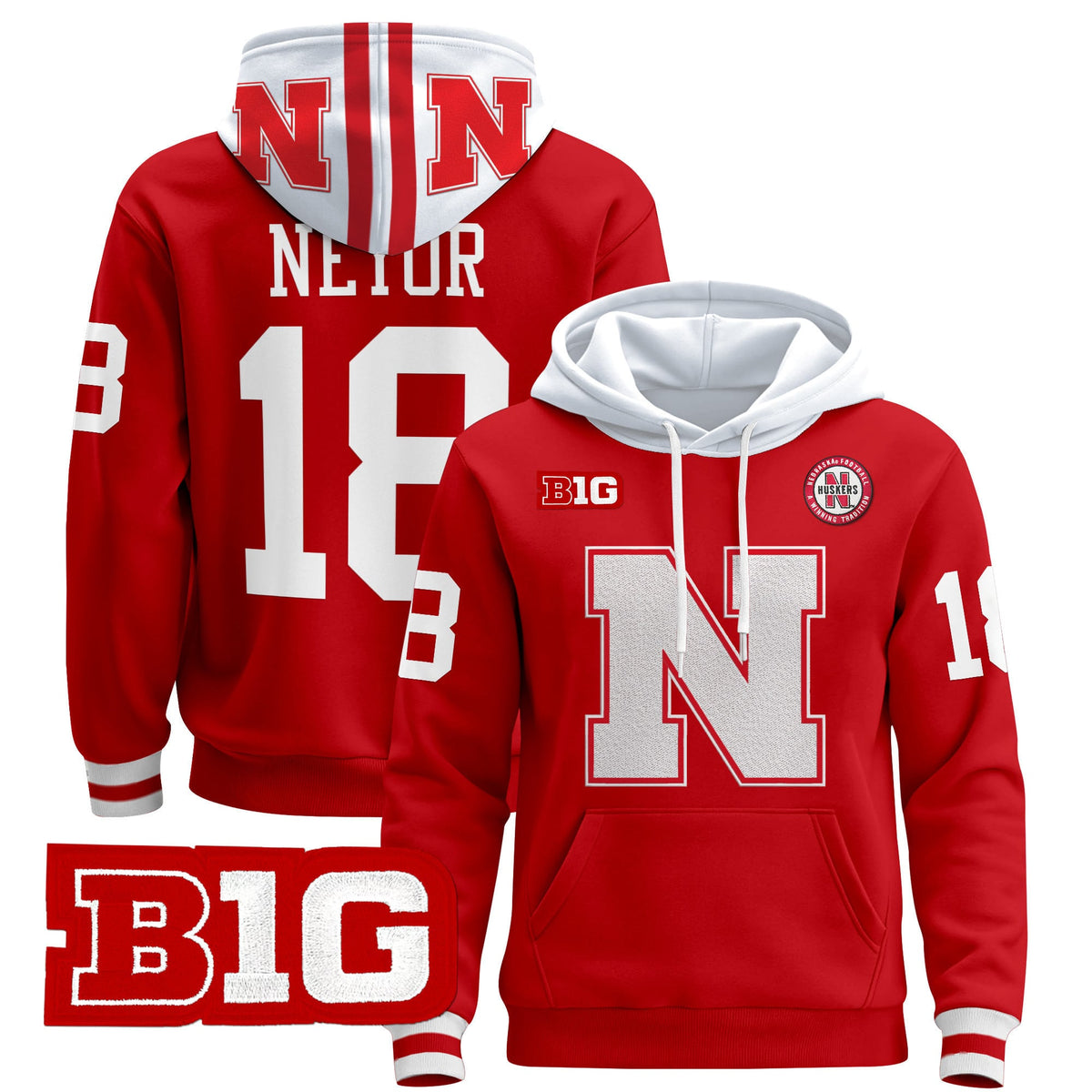 Men's Nebraska Cornhuskers 2024 Pullover Hoodie V2 - All Stitched - image 3