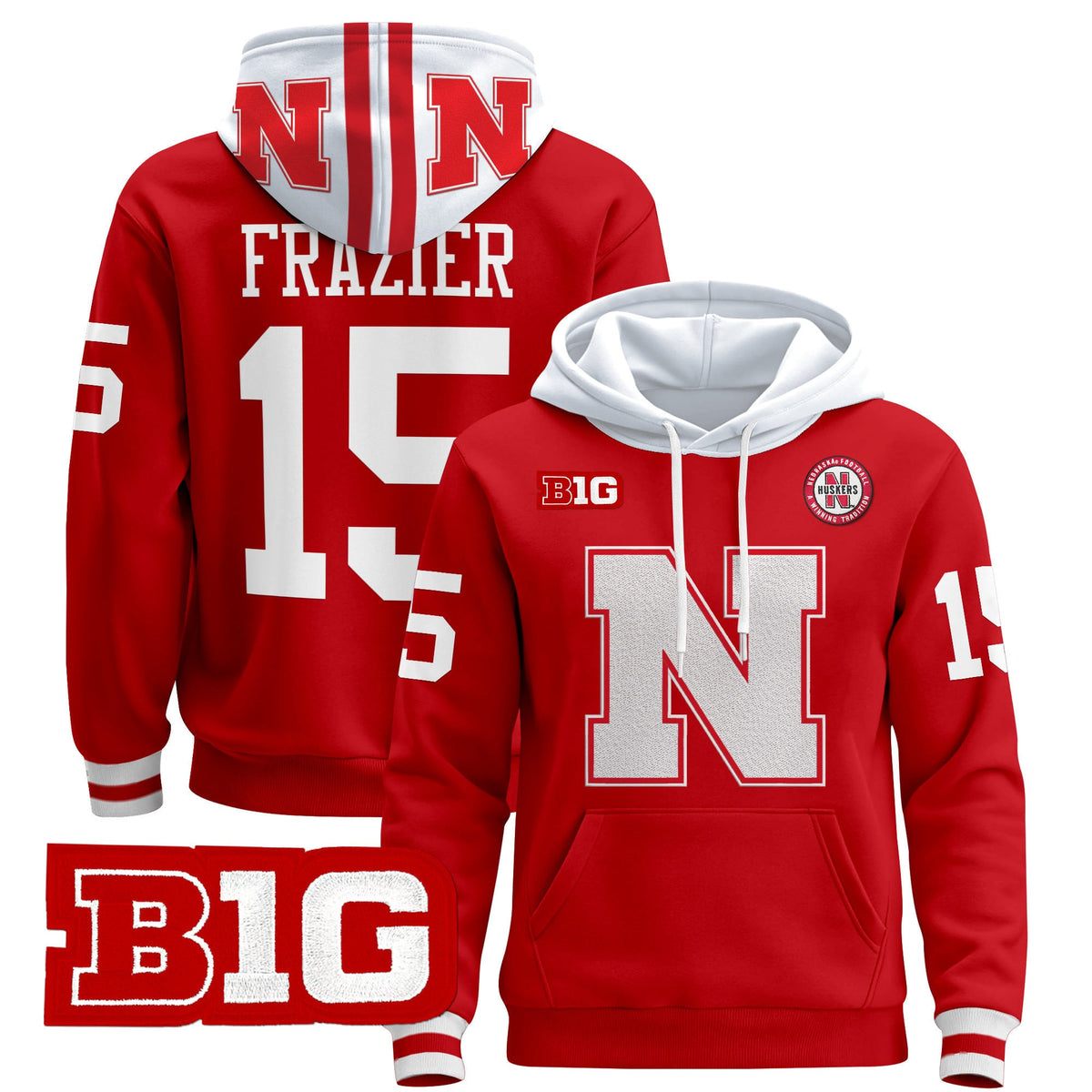 Men's Nebraska Cornhuskers 2024 Pullover Hoodie V2 - All Stitched - image 5