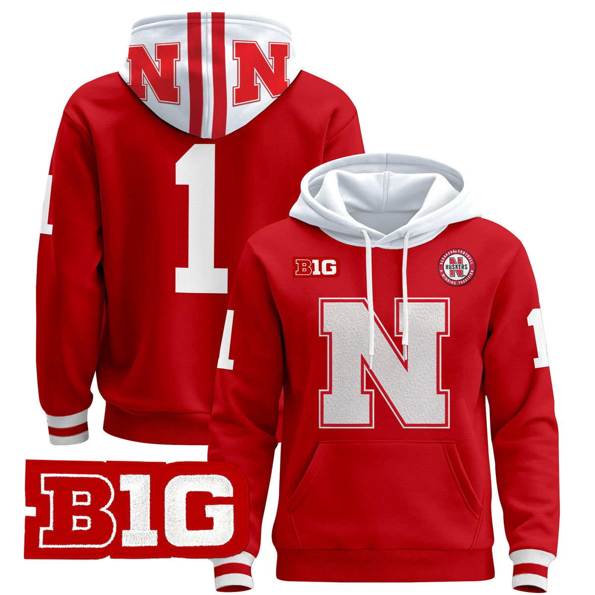 Men's Nebraska Cornhuskers 2024 Pullover Hoodie V2 - All Stitched - image 7