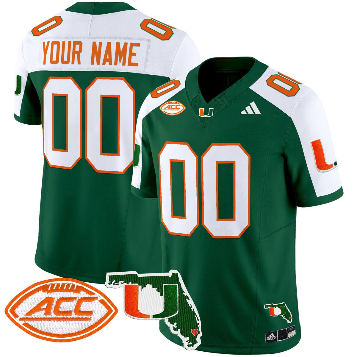 Miami Hurricanes 2024 Florida Patch Vapor Limited Custom Jersey - All Stitched - image 2