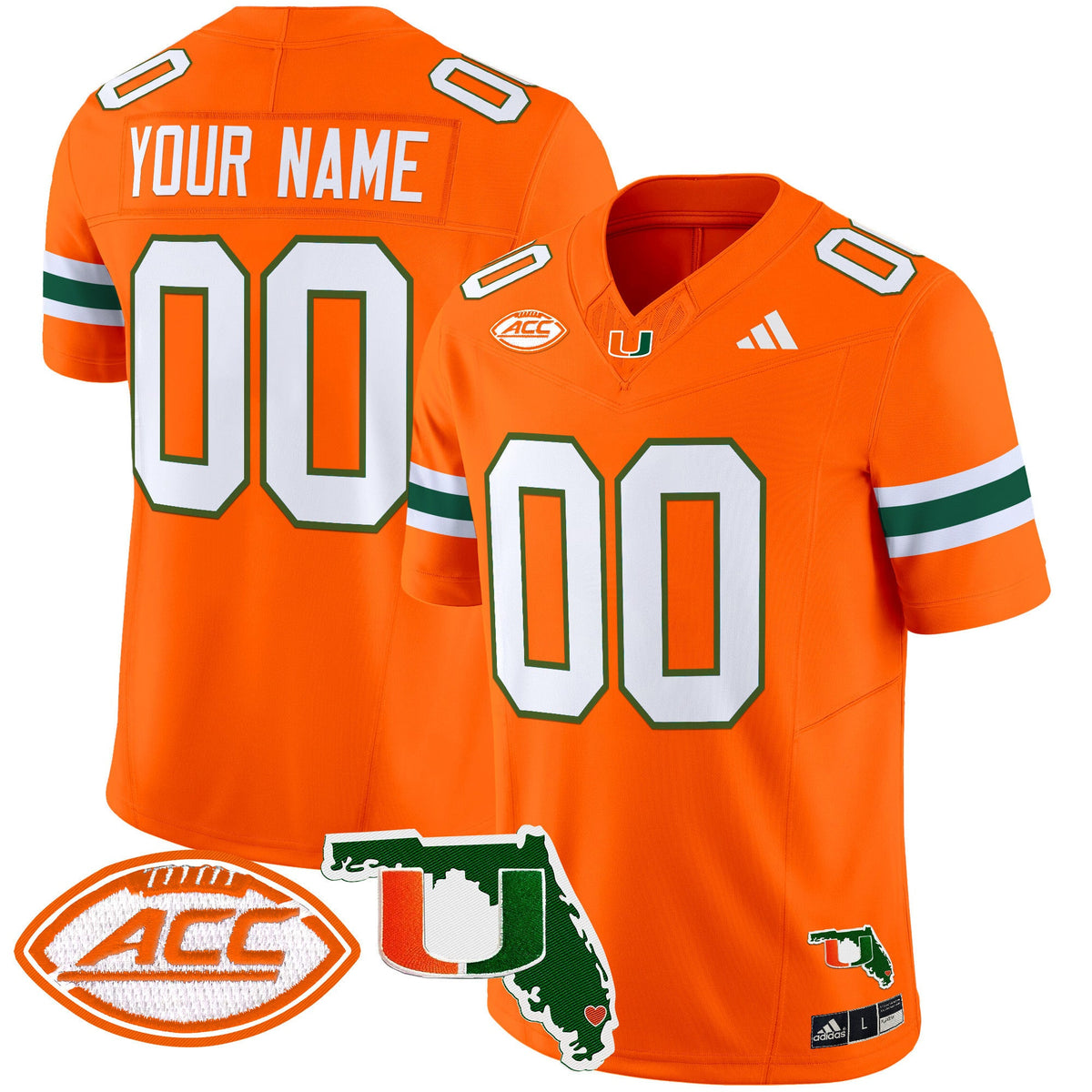 Miami Hurricanes 2024 Florida Patch Vapor Limited Custom Jersey - All Stitched - image 3