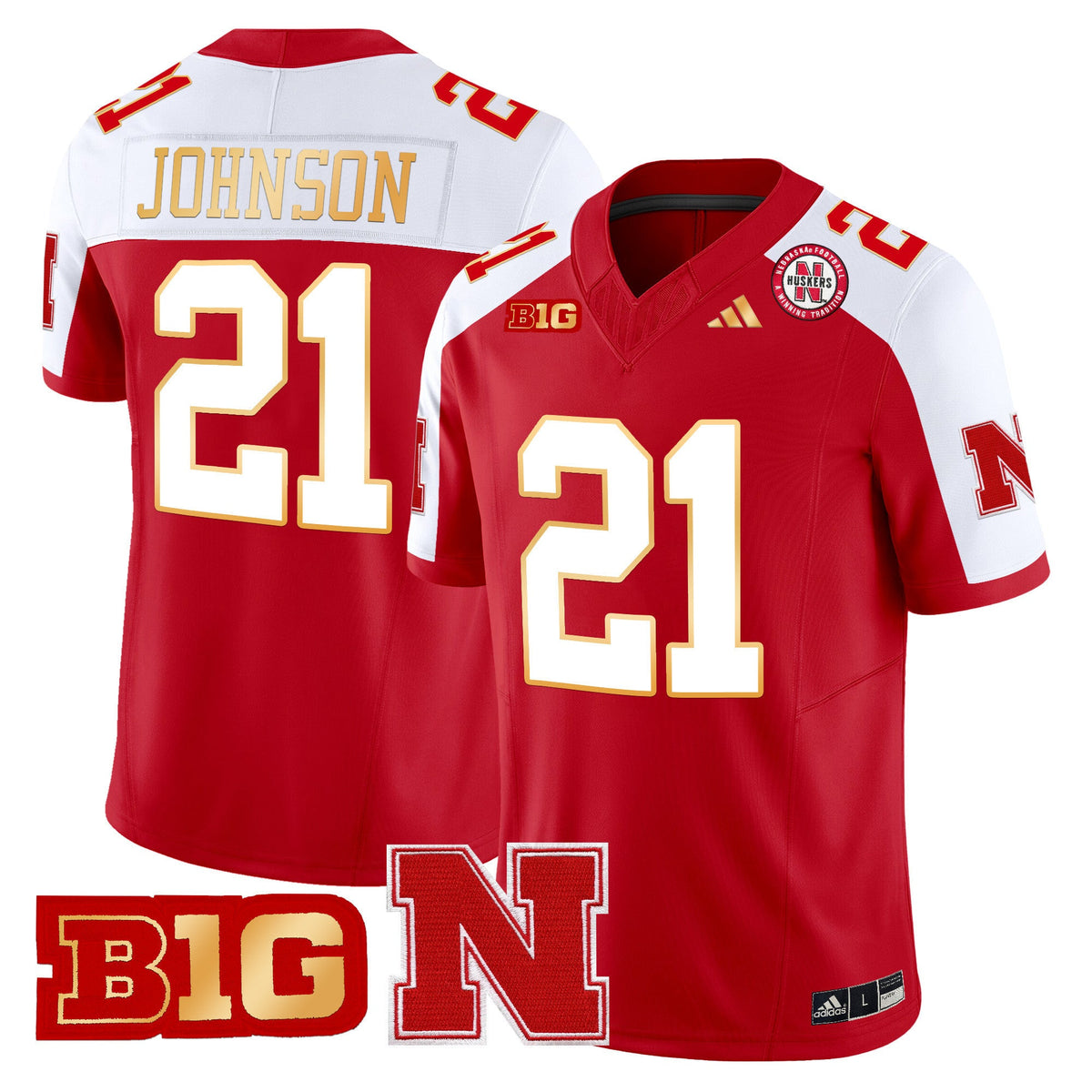 Men's Nebraska Cornhuskers 2024 Gold Trim Vapor Limited Jersey - All Stitched - image 4
