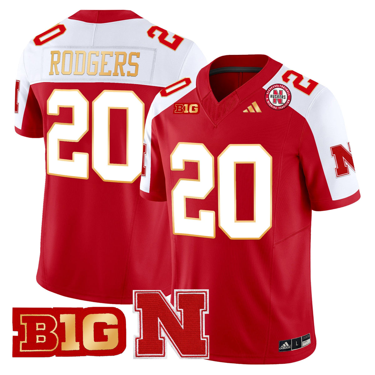 Men's Nebraska Cornhuskers 2024 Gold Trim Vapor Limited Jersey - All Stitched - image 6