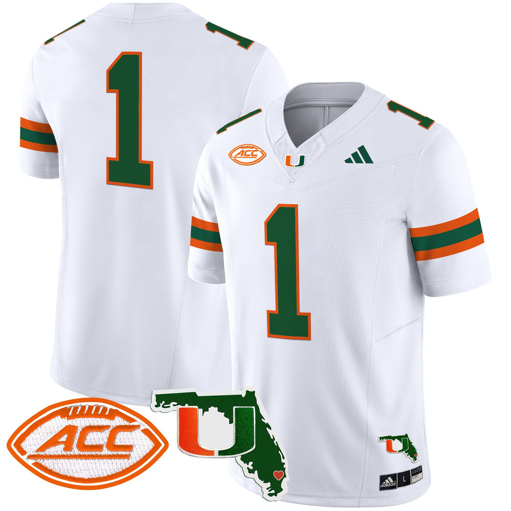 Men's Miami Hurricanes 2024 Florida Patch Vapor Limited Jersey - All Stitched - image 42