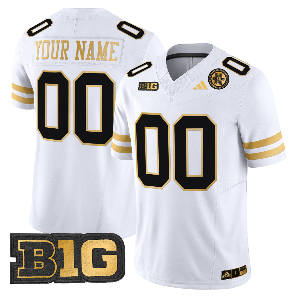 Nebraska Cornhuskers 2024 Gold Vapor Limited Custom Jersey - All Stitched - image 2