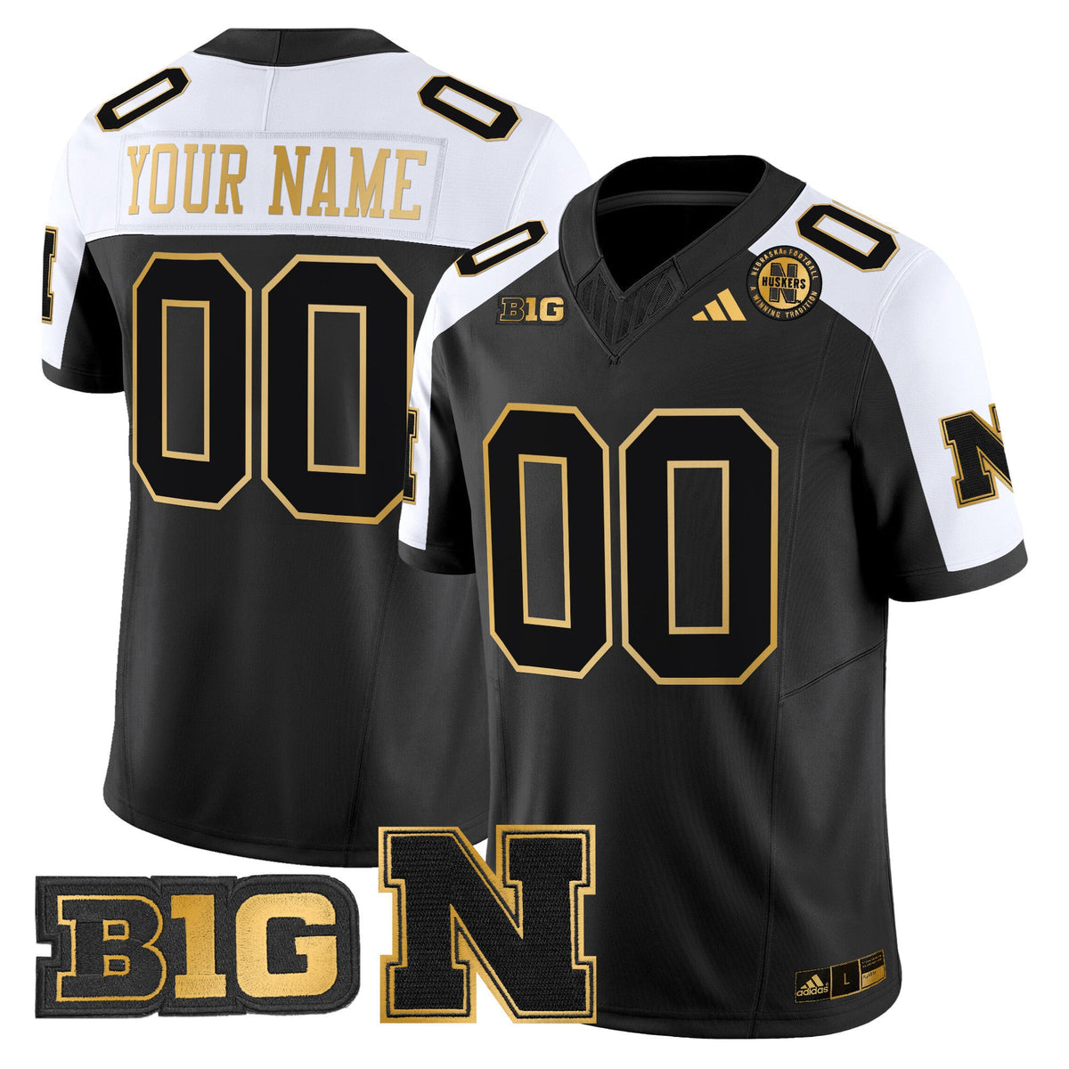 Nebraska Cornhuskers 2024 Gold Vapor Limited Custom Jersey - All Stitched - image 1