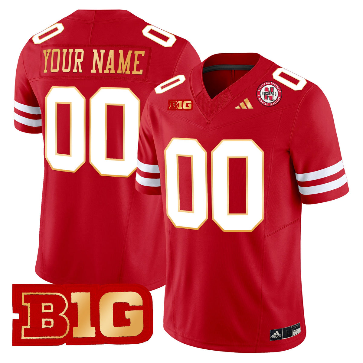 Nebraska Cornhuskers 2024 Gold Trim Vapor Limited Custom Jersey - All Stitched - image 3