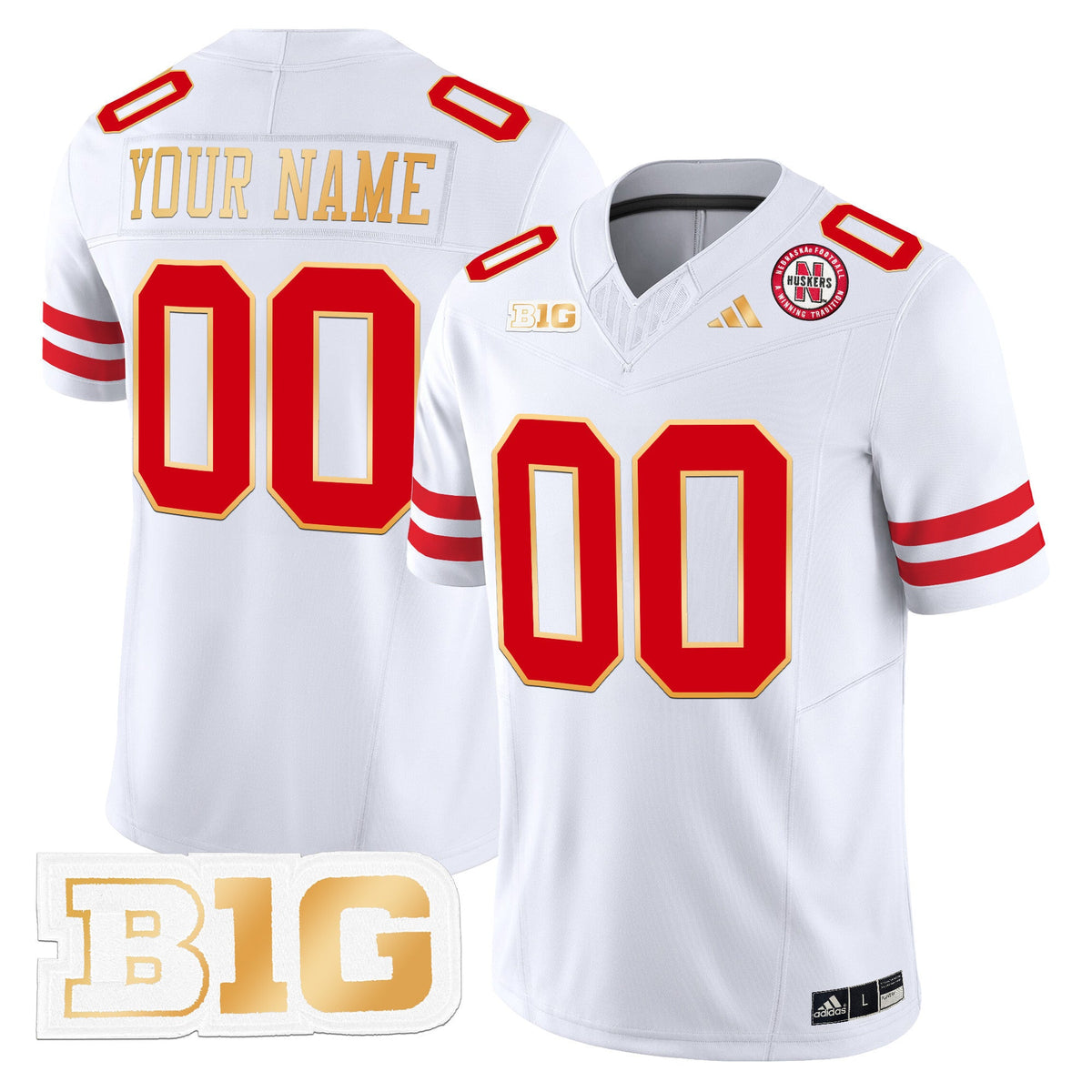 Nebraska Cornhuskers 2024 Gold Trim Vapor Limited Custom Jersey - All Stitched - image 4