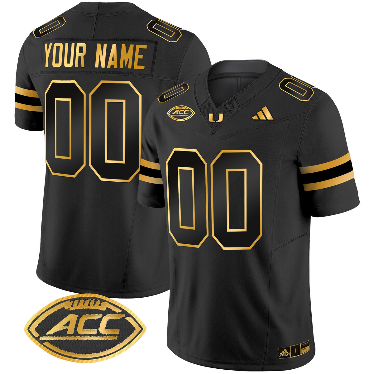 Miami Hurricanes 2024 Gold Vapor Limited Custom Jersey - All Stitched - image 2