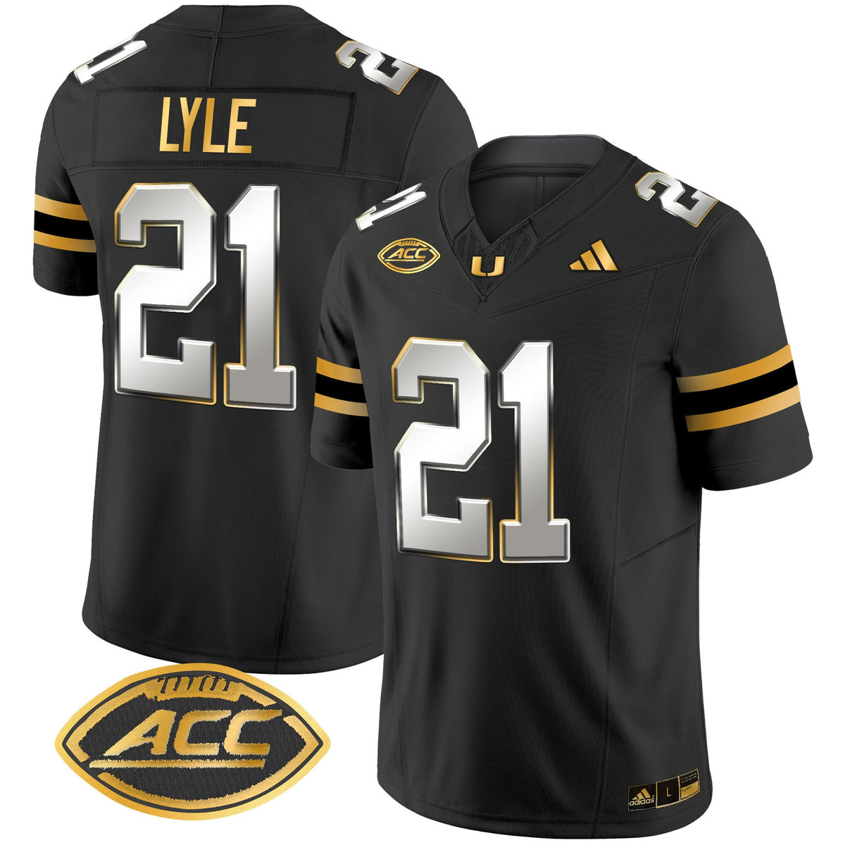 Men's Miami Hurricanes 2024 Gold Vapor Limited Jersey - All Stitched - image 6