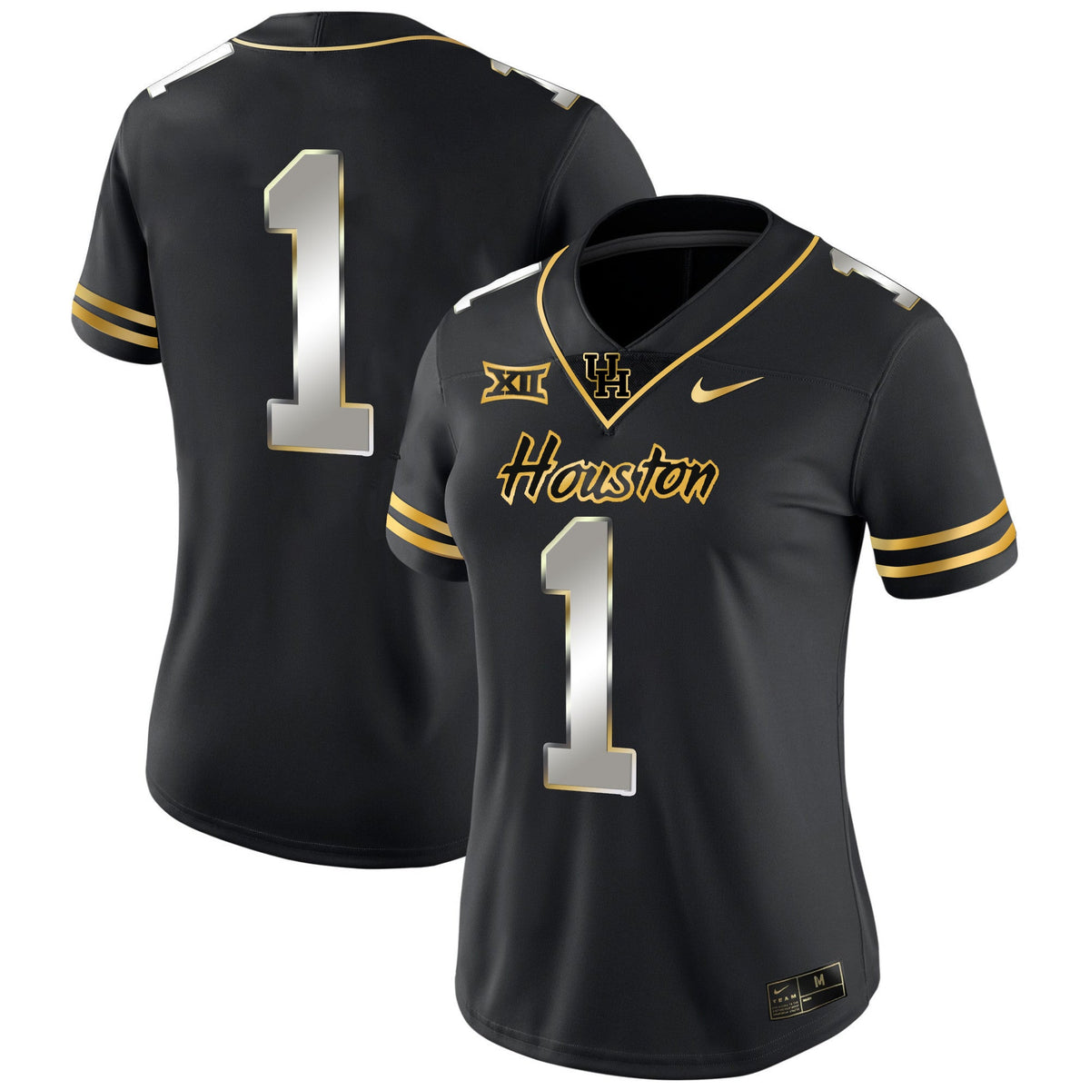 Women's Houston Cougars 2023 Oilers Inspired Gold Jersey - All Stitched - image 7