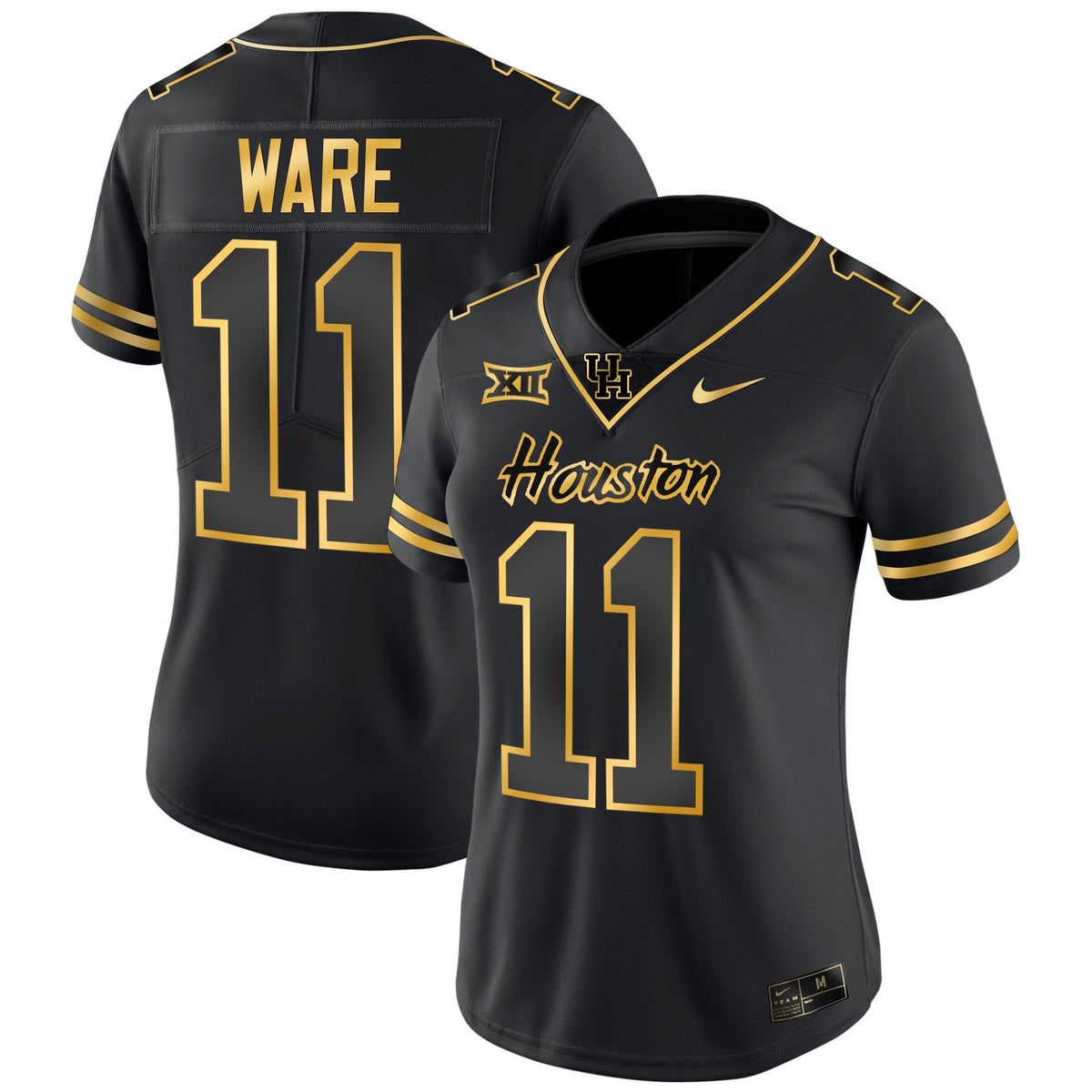 Women's Houston Cougars 2023 Oilers Inspired Gold Jersey - All Stitched - image 9