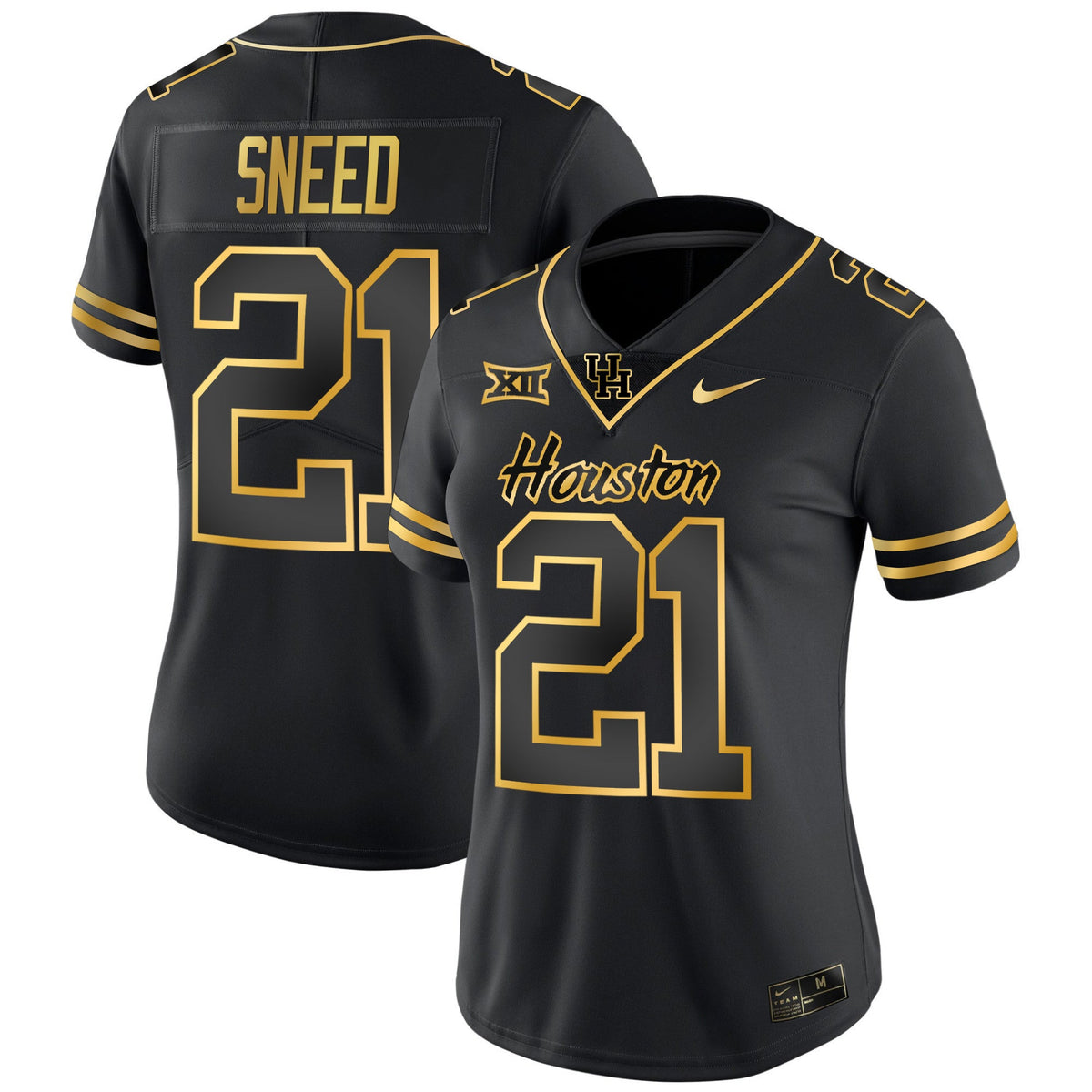 Women's Houston Cougars 2023 Oilers Inspired Gold Jersey - All Stitched - image 12