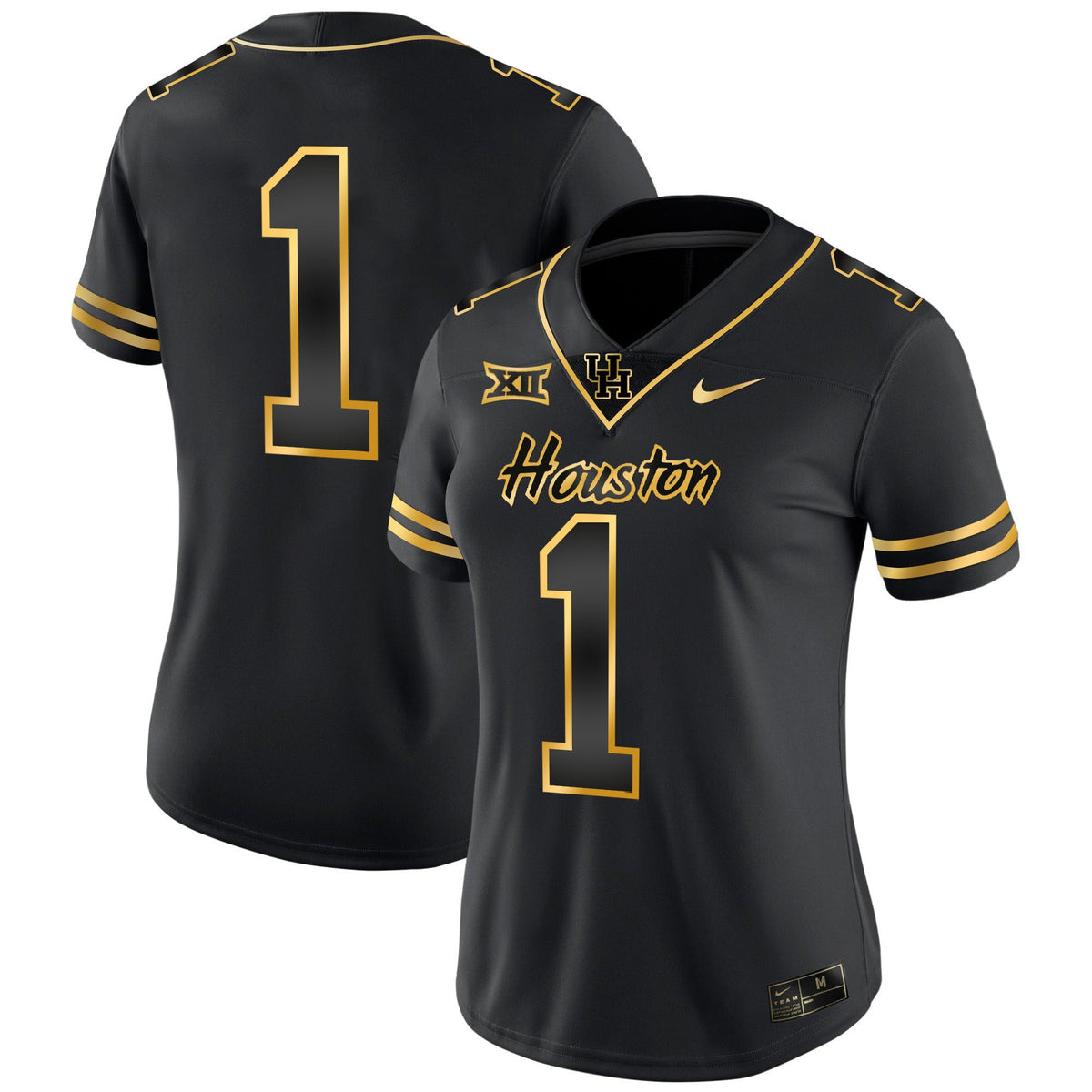 Women's Houston Cougars 2023 Oilers Inspired Gold Jersey - All Stitched - image 14