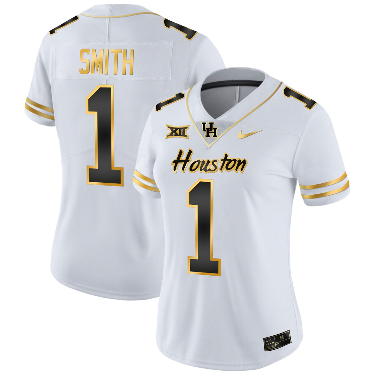 Women's Houston Cougars 2023 Oilers Inspired Gold Jersey - All Stitched - image 15