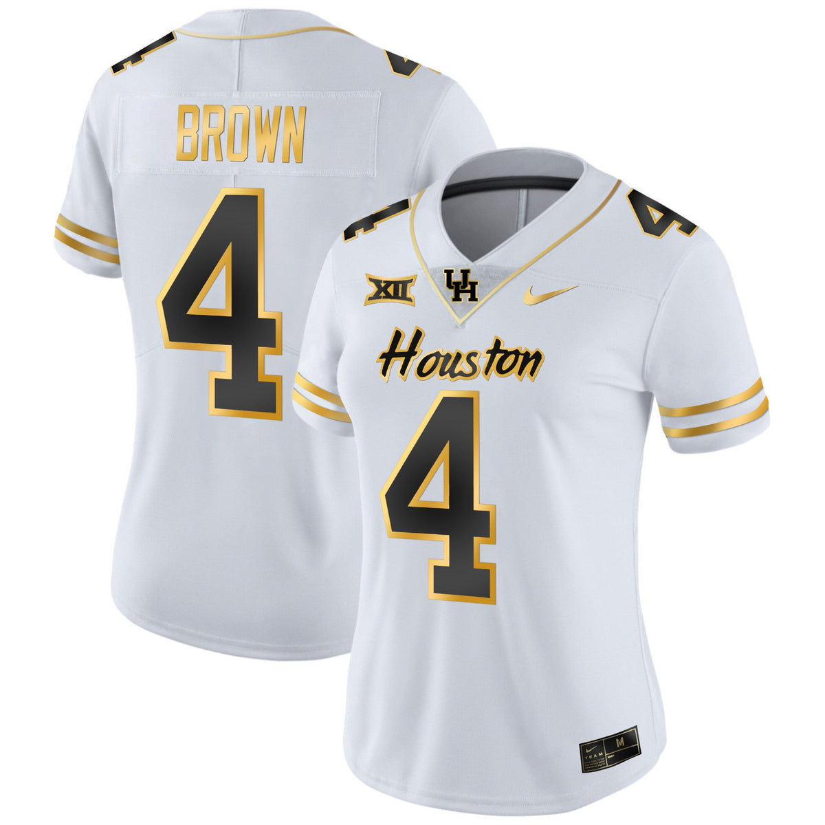 Women's Houston Cougars 2023 Oilers Inspired Gold Jersey - All Stitched - image 18