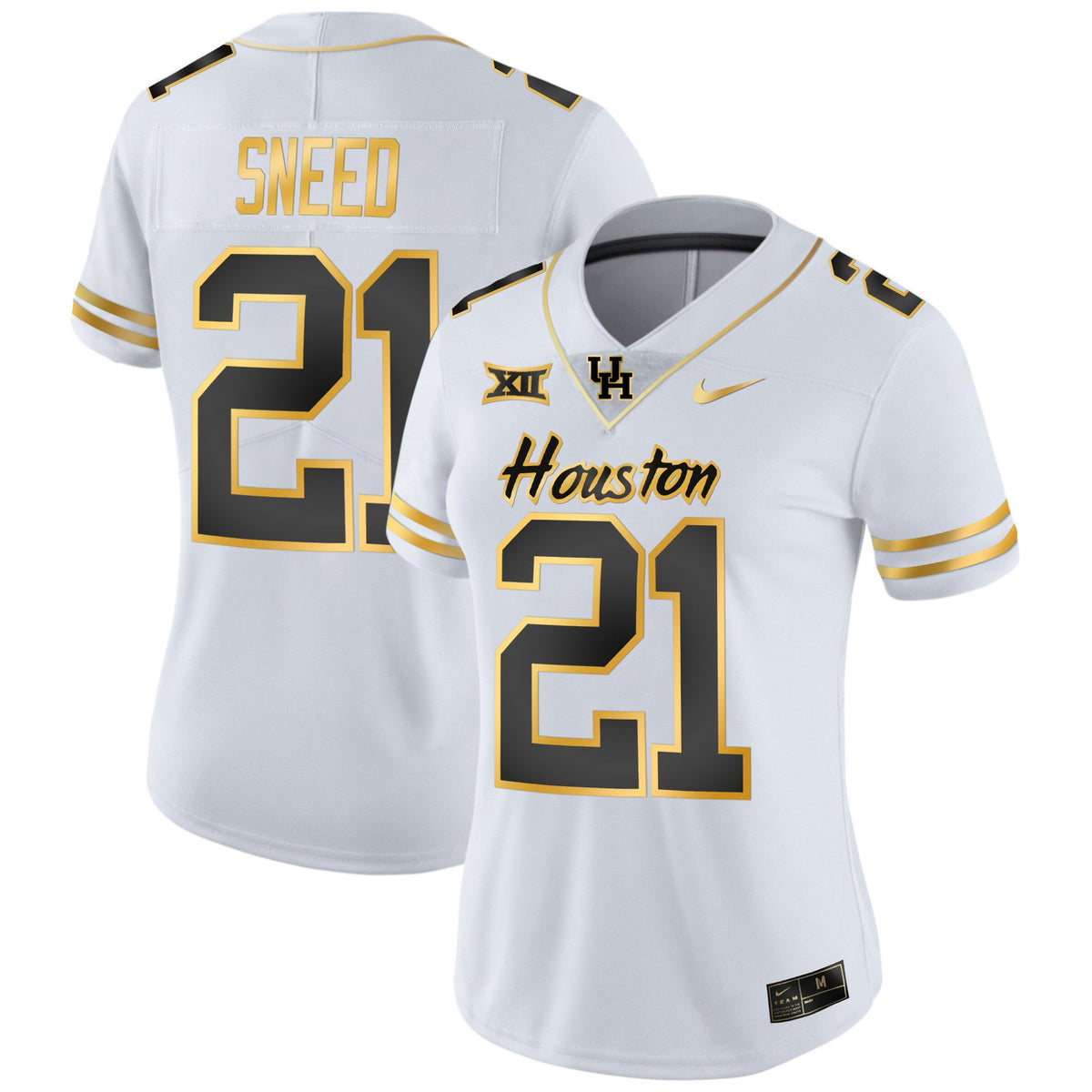 Women's Houston Cougars 2023 Oilers Inspired Gold Jersey - All Stitched - image 19