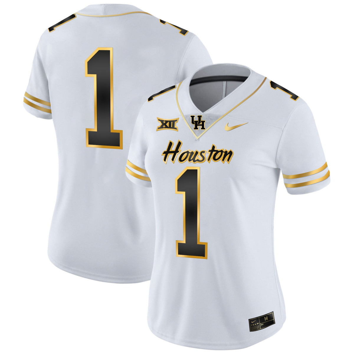 Women's Houston Cougars 2023 Oilers Inspired Gold Jersey - All Stitched - image 21