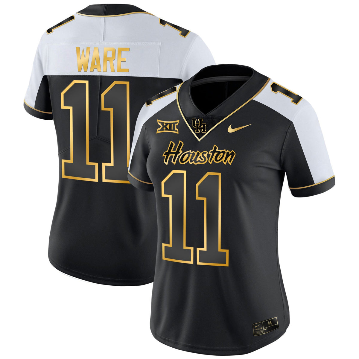 Women's Houston Cougars 2023 Oilers Inspired Gold Jersey - All Stitched - image 23
