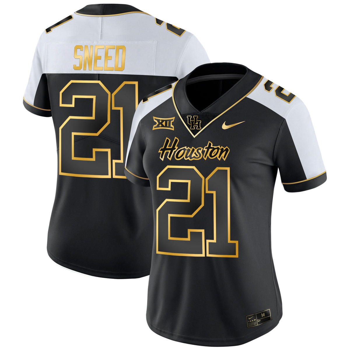 Women's Houston Cougars 2023 Oilers Inspired Gold Jersey - All Stitched - image 26