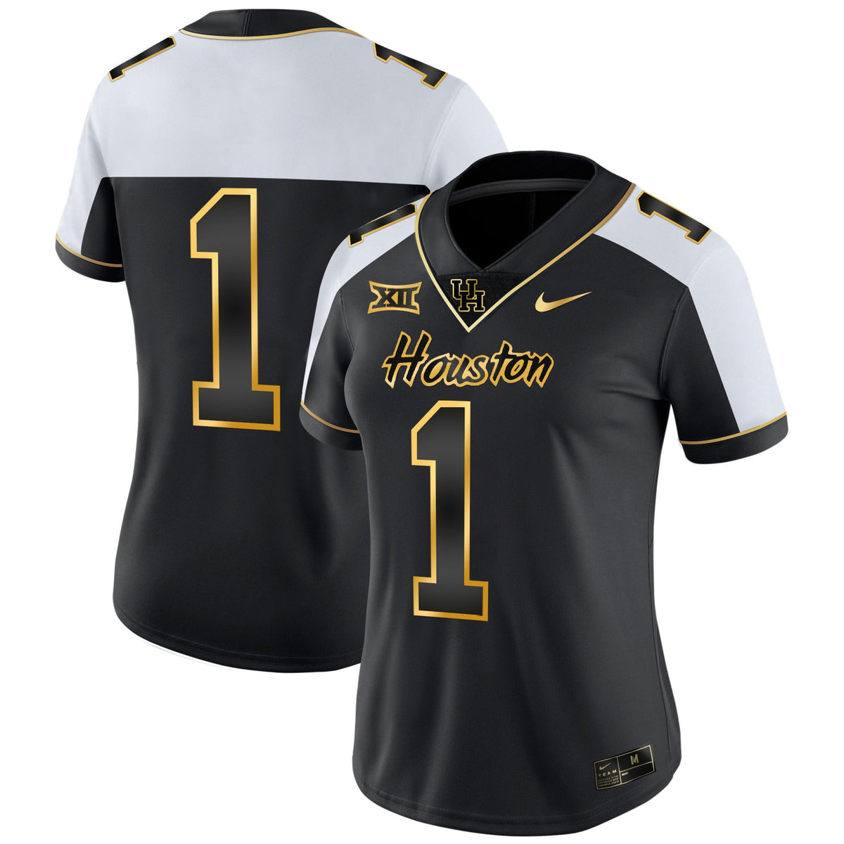 Women's Houston Cougars 2023 Oilers Inspired Gold Jersey - All Stitched - image 28