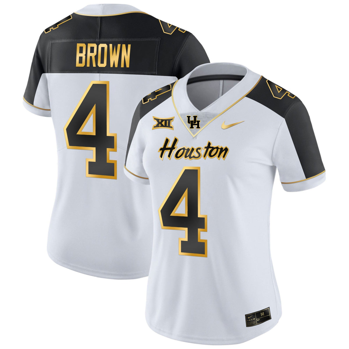 Women's Houston Cougars 2023 Oilers Inspired Gold Jersey - All Stitched - image 32