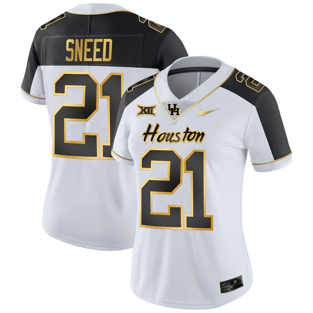 Women's Houston Cougars 2023 Oilers Inspired Gold Jersey - All Stitched - image 33