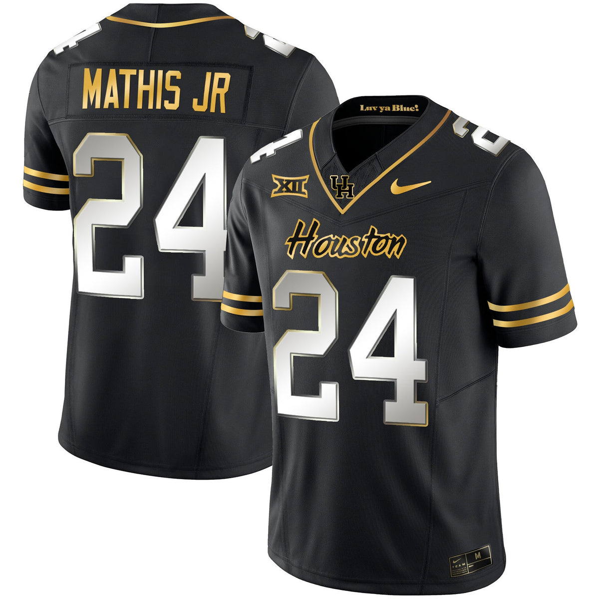 Men's Houston Cougars 2023 Oilers Inspired Gold Jersey - All Stitched - image 3