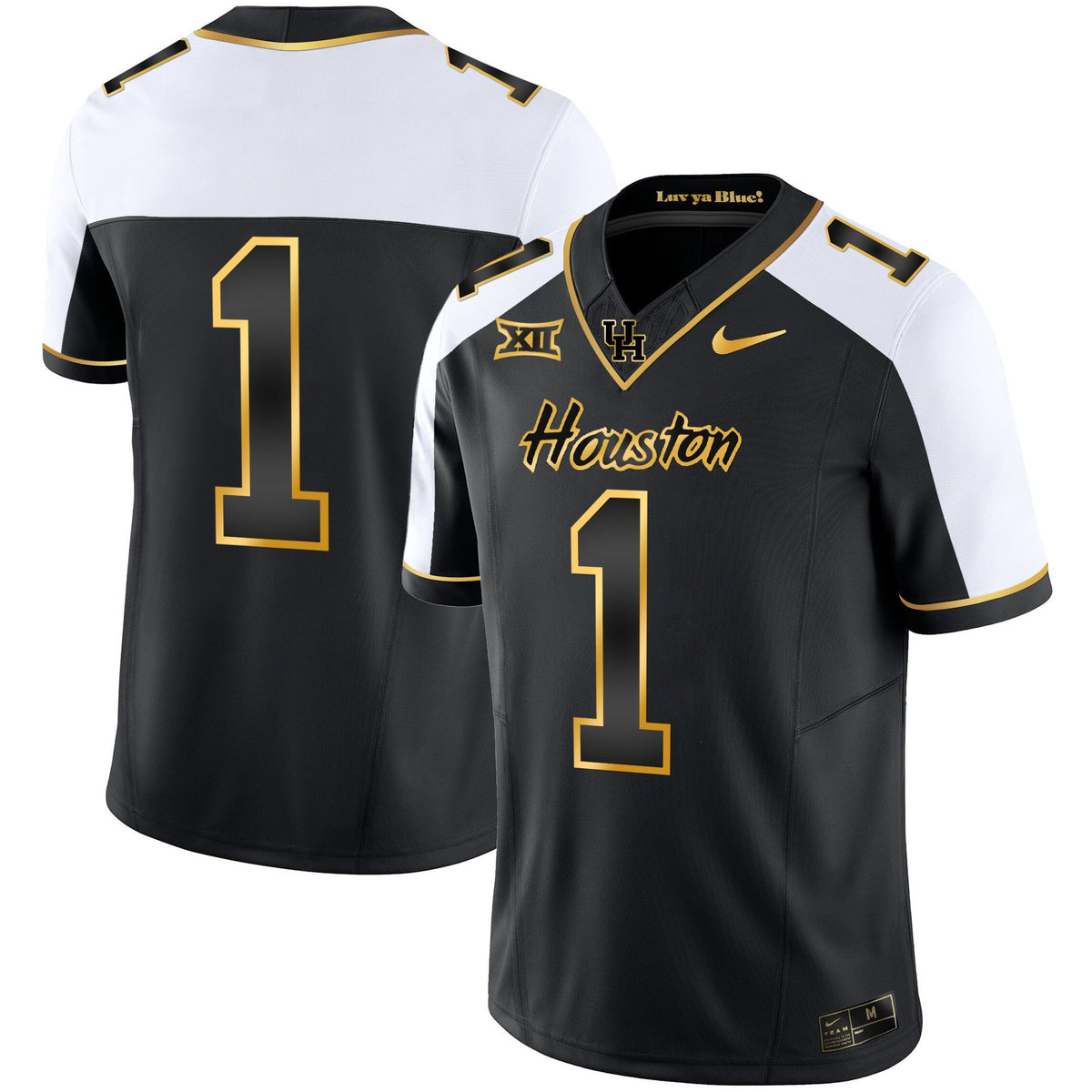 Men's Houston Cougars 2023 Oilers Inspired Gold Jersey - All Stitched - image 28