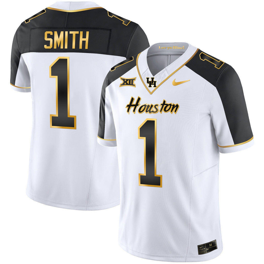 Men's Houston Cougars 2023 Oilers Inspired Gold Jersey - All Stitched - image 29