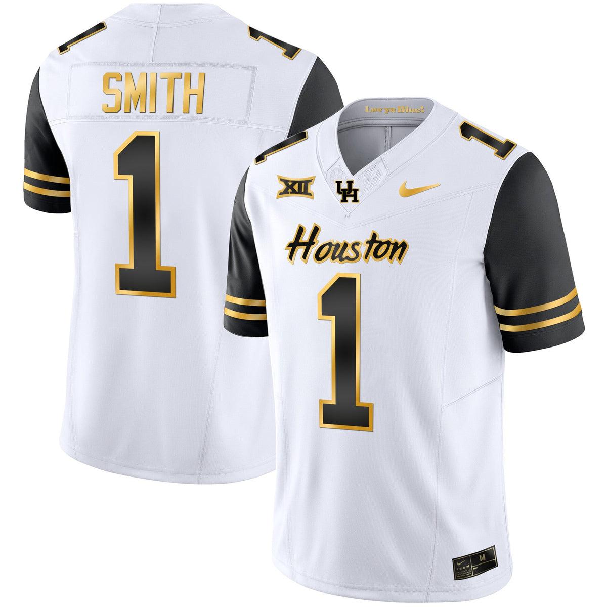 Men's Houston Cougars 2023 Oilers Inspired Gold Jersey - All Stitched - image 36