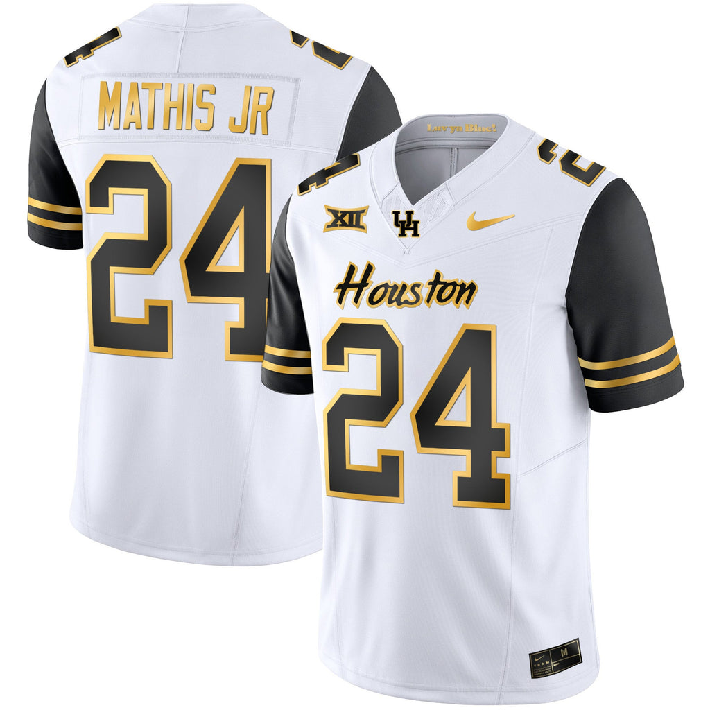 Men's Houston Cougars 2023 Oilers Inspired Gold Jersey - All Stitched - image 38