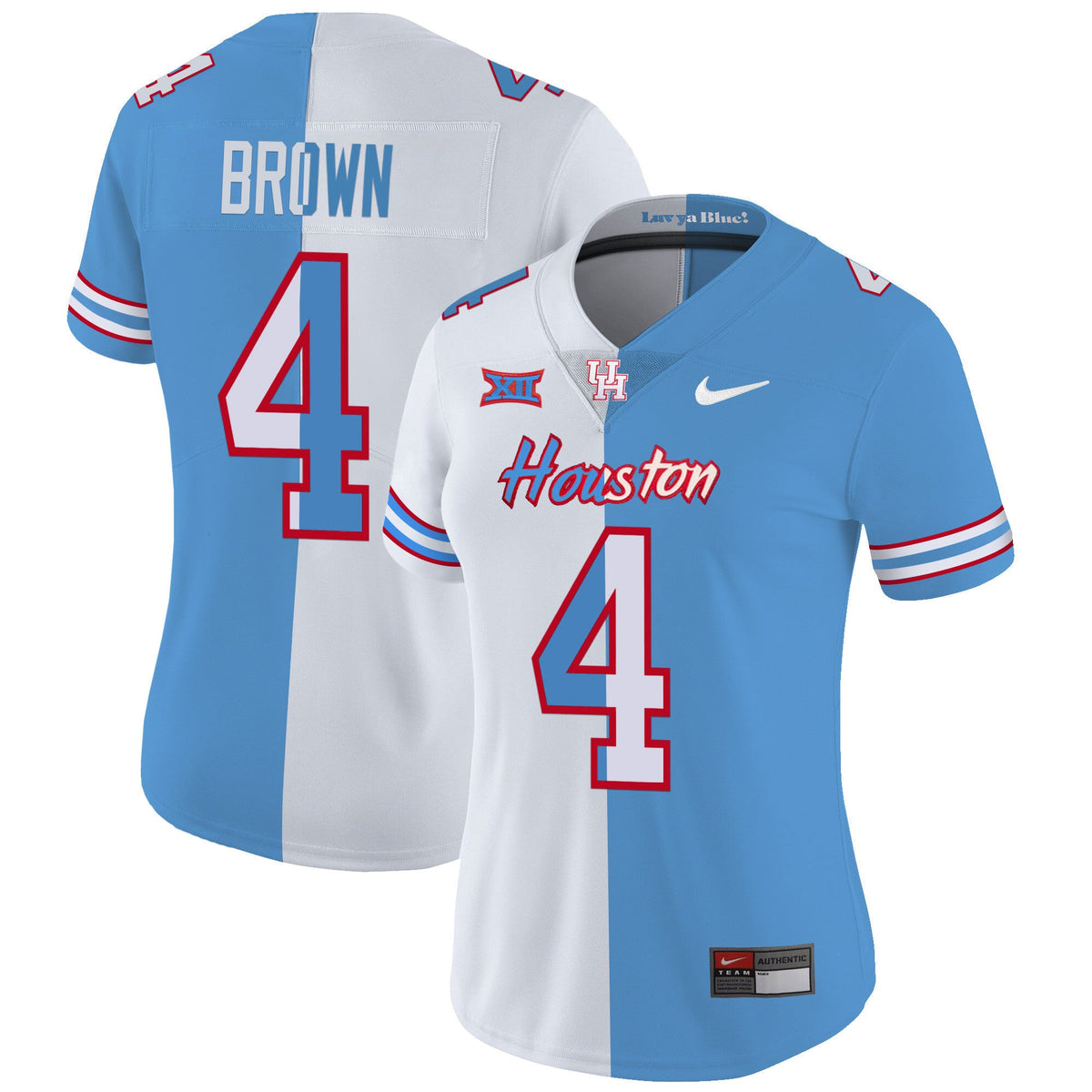 Women's Houston Cougars 2023 Oilers Inspired Vapor Jersey V5 - All Stitched - image 4
