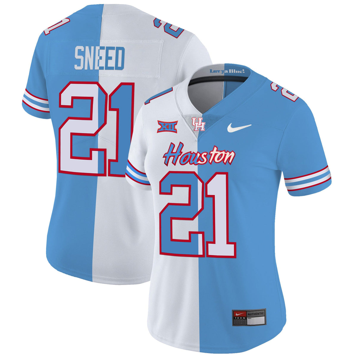 Women's Houston Cougars 2023 Oilers Inspired Vapor Jersey V5 - All Stitched - image 5