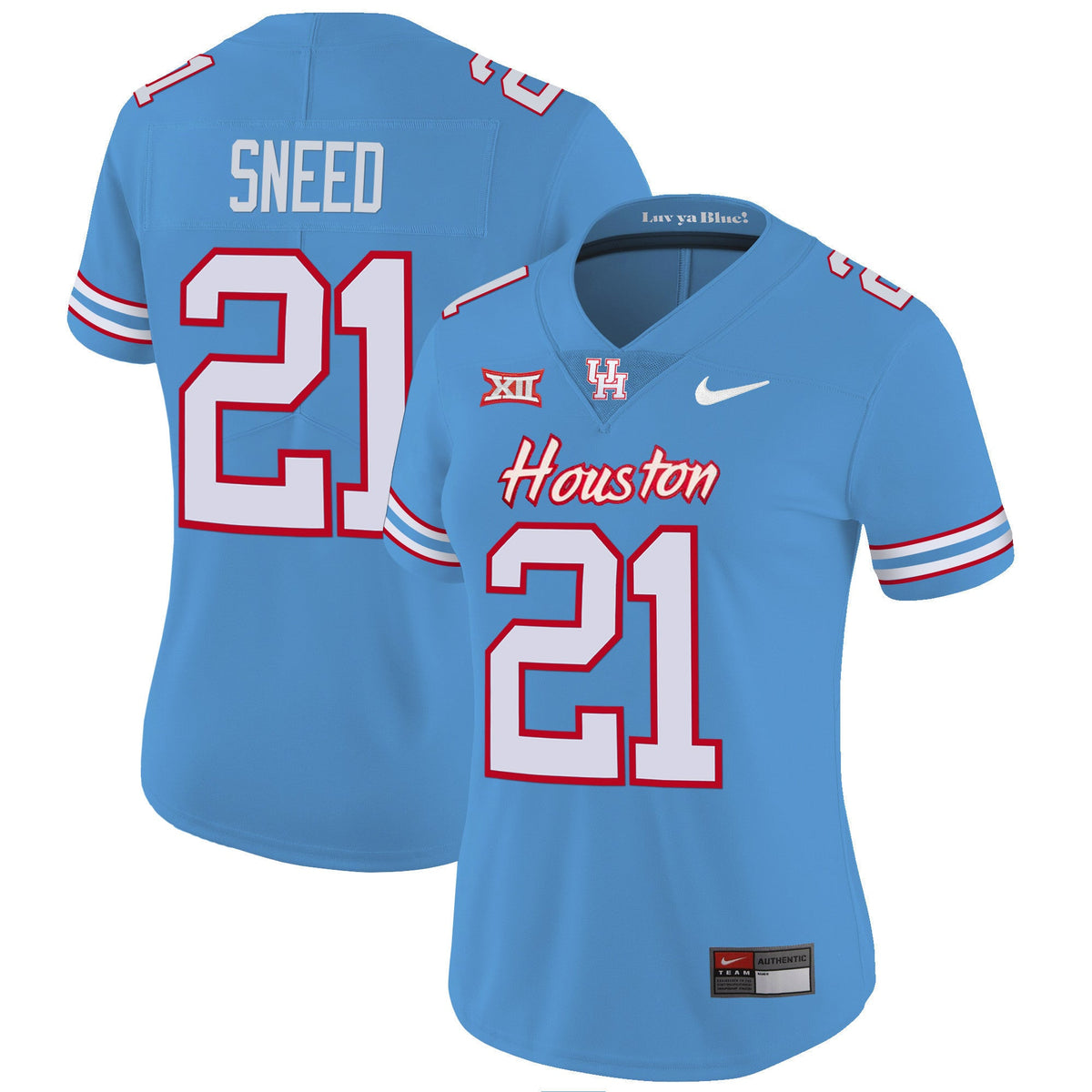 Women's Houston Cougars 2023 Oilers Inspired Vapor Jersey V5 - All Stitched - image 12