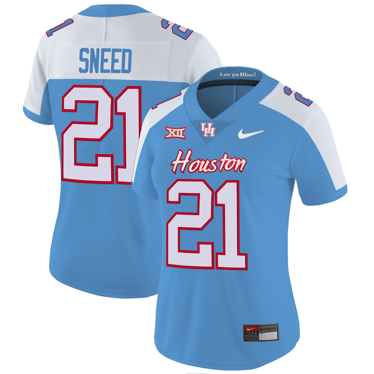 Women's Houston Cougars 2023 Oilers Inspired Vapor Jersey V5 - All Stitched - image 19