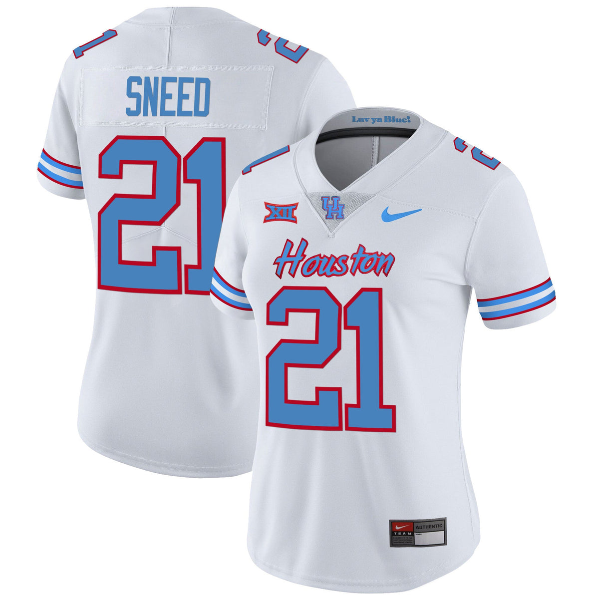 Women's Houston Cougars 2023 Oilers Inspired Vapor Jersey V5 - All Stitched - image 26