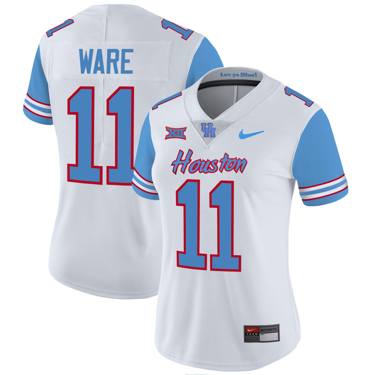 Women's Houston Cougars 2023 Oilers Inspired Vapor Jersey V5 - All Stitched - image 37