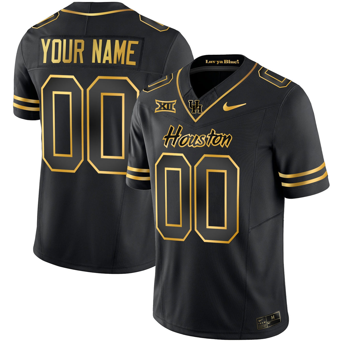 Houston Cougars 2023 Oilers Inspired Gold Custom Jersey - All Stitched - image 2