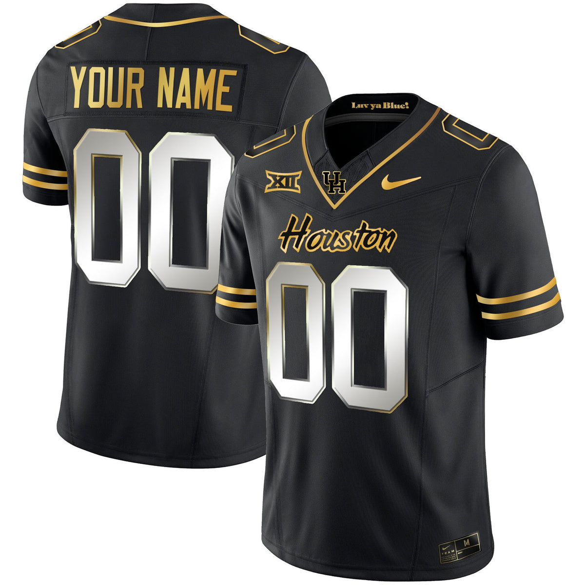 Houston Cougars 2023 Oilers Inspired Gold Custom Jersey - All Stitched - image 1
