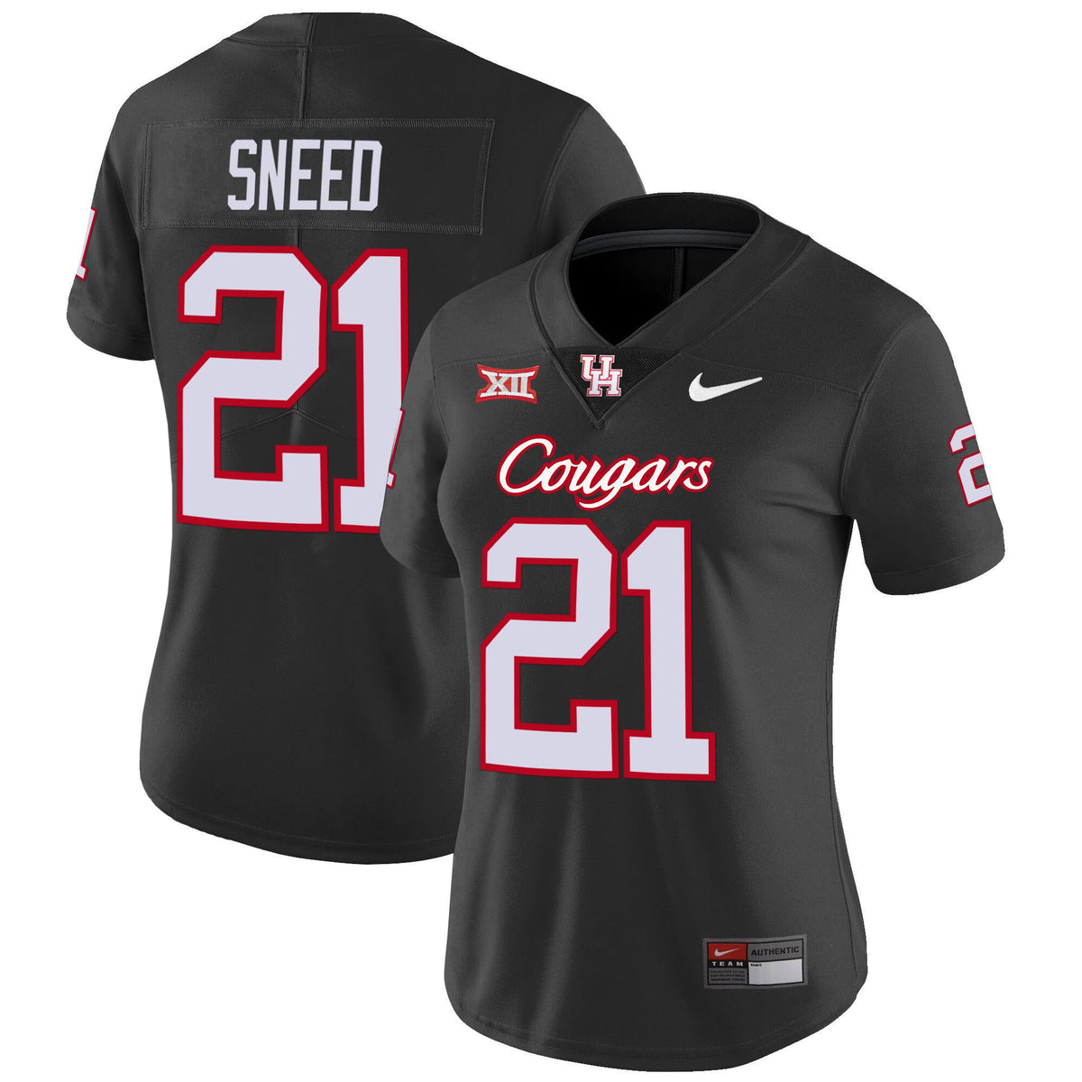 Women's Houston Cougars Oilers Inspired Vapor Jersey V4 - All Stitched - image 9