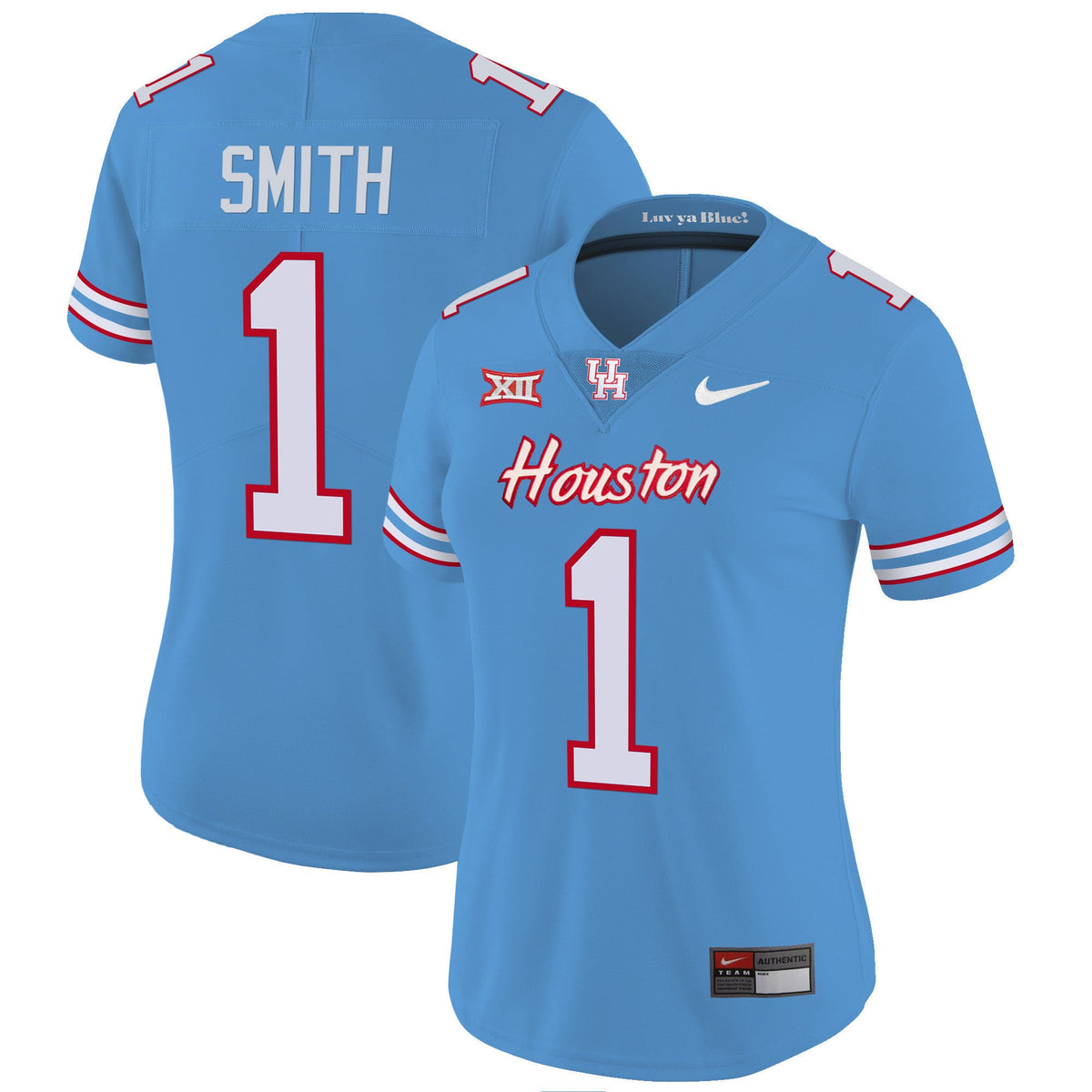 Women's Houston Cougars Oilers Inspired Vapor Jersey V4 - All Stitched - image 12