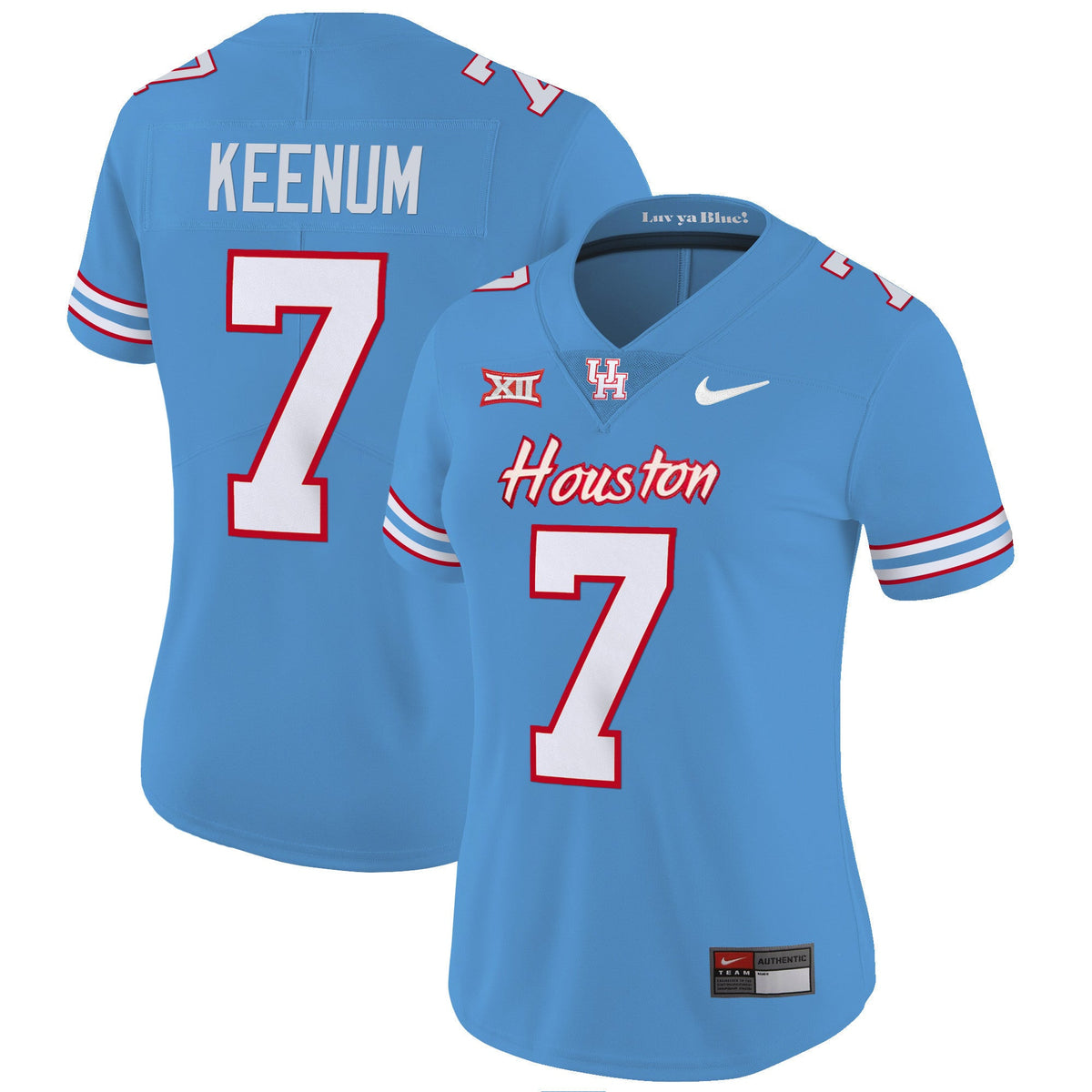 Women's Houston Cougars Oilers Inspired Vapor Jersey V4 - All Stitched - image 13