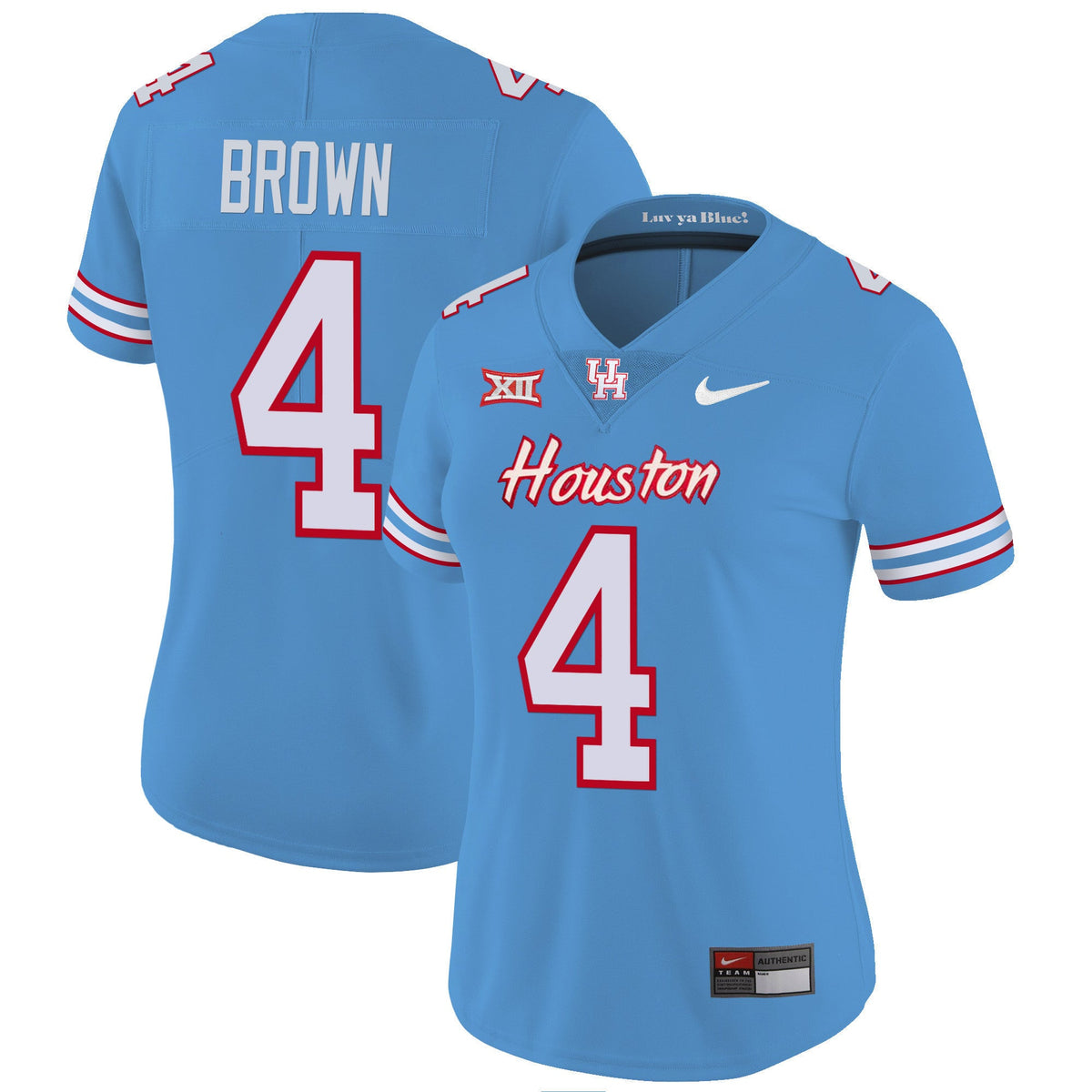 Women's Houston Cougars Oilers Inspired Vapor Jersey V4 - All Stitched - image 17