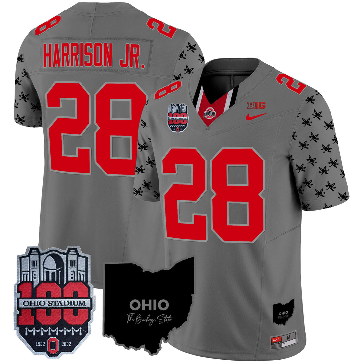 Men's Ohio State Buckeyes 100th Anniversary Patch Vapor Limited Jersey - All Stitched - image 10