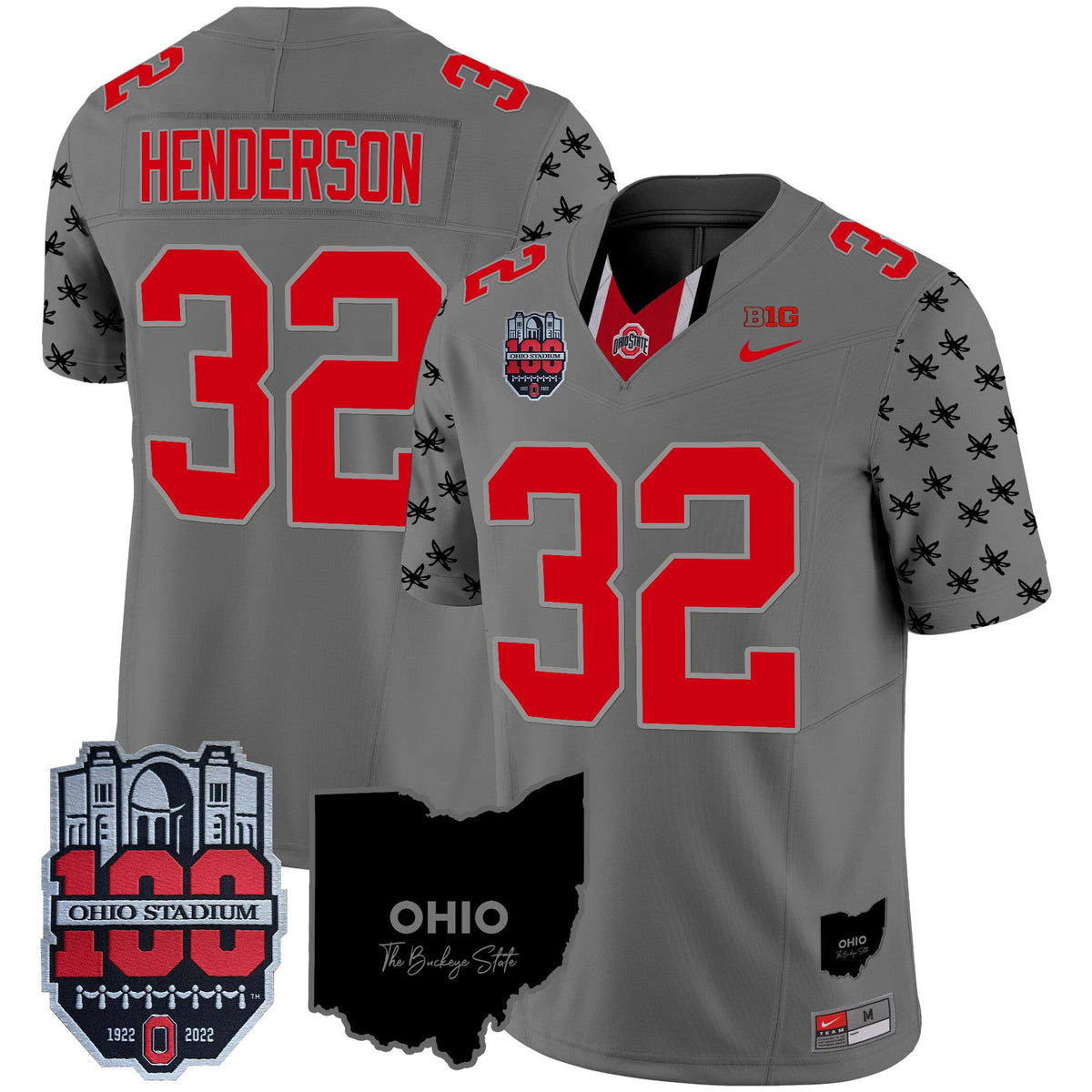 Men's Ohio State Buckeyes 100th Anniversary Patch Vapor Limited Jersey - All Stitched - image 12